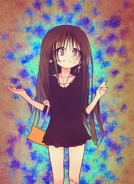 rainbow anime school girl badly drawn by Vilashonia on DeviantArt