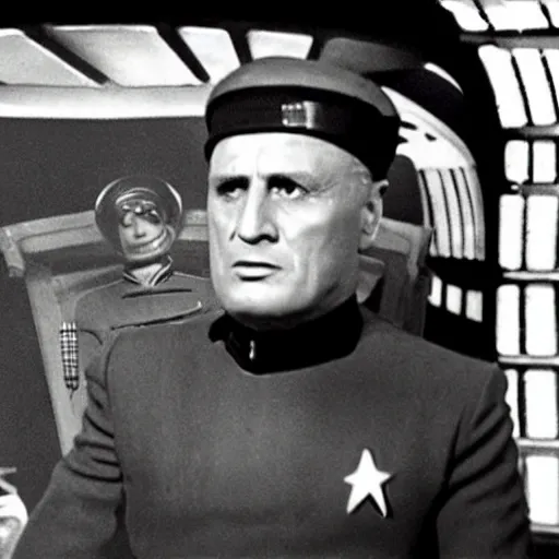 Image similar to A still of Mussolini in Star Trek