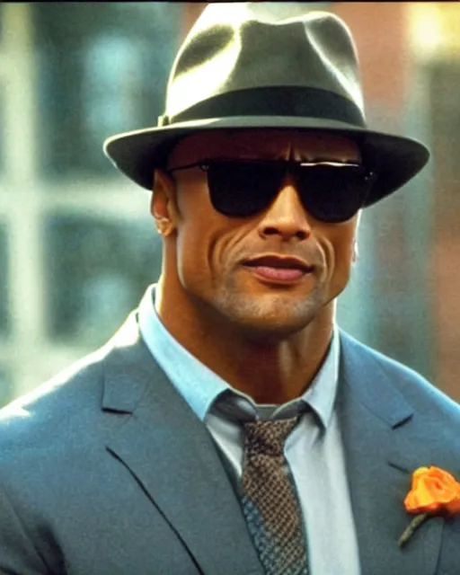 Image similar to film still close up shot of dwayne johnson in the movie the blues brothers. photographic, photography