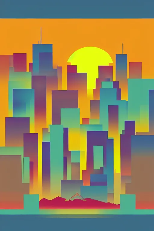 Prompt: minimalist boho style art of colorful tokio at sunrise, illustration, vector art