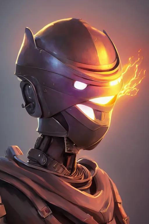 Image similar to epic mask helmet robot ninja portrait stylized as fornite style game design fanart by concept artist gervasio canda, behance hd by jesper ejsing, by rhads, makoto shinkai and lois van baarle, ilya kuvshinov, rossdraws global illumination radiating a glowing aura global illumination ray tracing hdr render in unreal engine 5