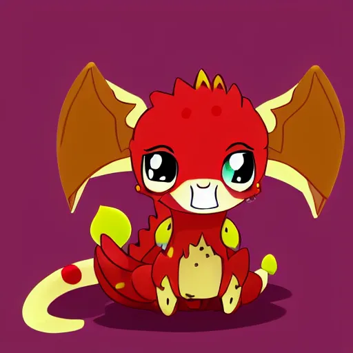 Image similar to the most cutest adorable happy picture of a dragon, tiny firespitter, kawaii, chibi style, Dra the Dragon, tiny red babdy dragon, adorably cute, enhanched, stuffed dragon, deviant adoptable, digital art Emoji collection