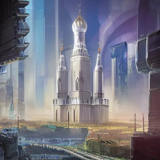 Prompt: Kremlin, Moscow, Russia, 2045, cyberpunk