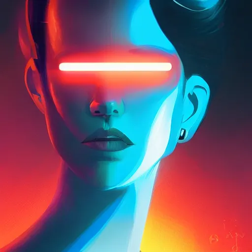 Image similar to face icon stylized minimalist blade runner, loftis, cory behance hd by jesper ejsing, by rhads, makoto shinkai and lois van baarle, ilya kuvshinov, rossdraws global illumination