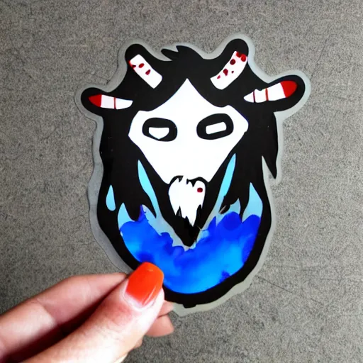 Image similar to die cut sticker, princess mononoke mask, splatter paint