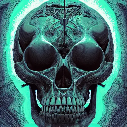 Image similar to portrait_of_a_melting_skull._intricate_abstract._intricate_artwork._by_Tooth_Wu_wlop_beeple_dan_mumford._octane_render_trending_on_artstat