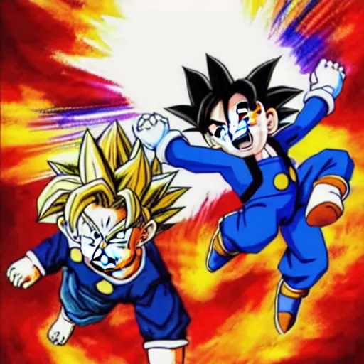 a beautiful painting of goku hitting the whip while | Stable Diffusion ...