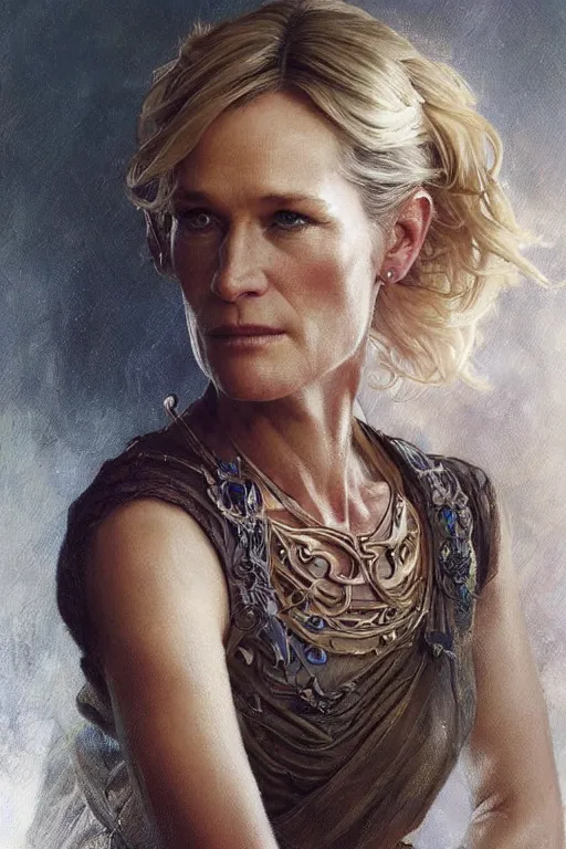 Image similar to Robin Wright portrait, fantasy, elegant, intricate, by Stanley Artgerm Lau, greg rutkowski, thomas kindkade, alphonse mucha, loish, norman Rockwell