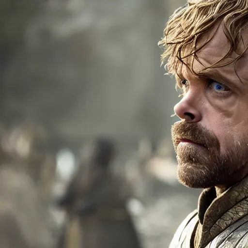 Prompt: Ryan Gosling as Tyrion Lannister, still from Game of Thrones, tv show, detailed, 4K
