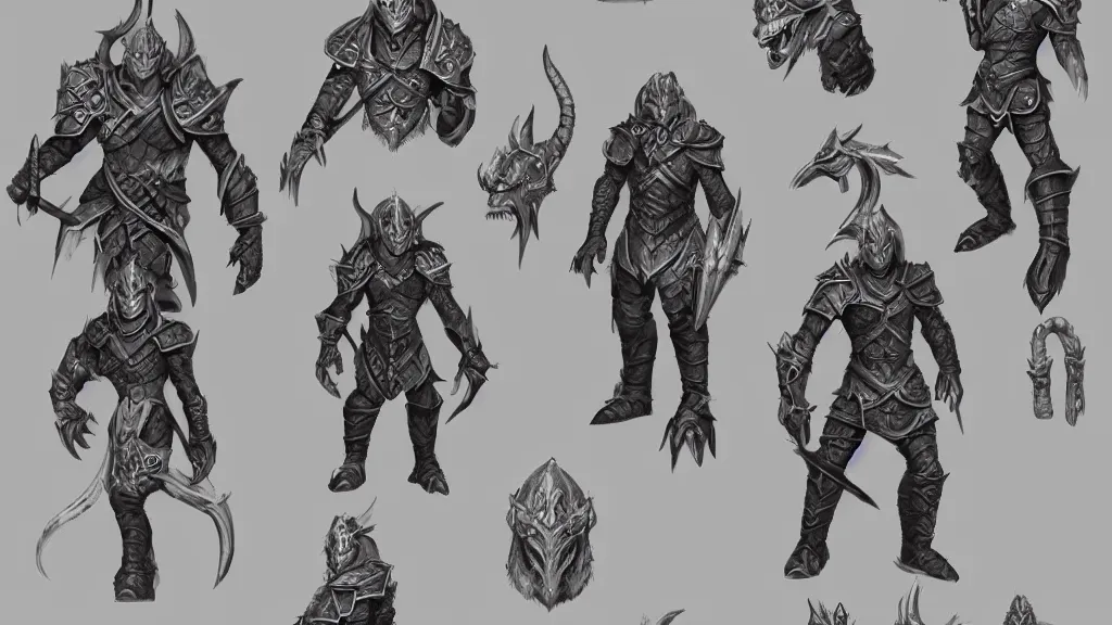 Image similar to a fantasy dnd dragonborn male paladin character design sheet, trending on artstation