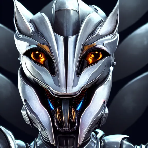 Image similar to close up headshot of a cute beautiful stunning anthropomorphic female robot dragon, with sleek silver metal armor, glowing OLED visor, facing the camera, high quality maw open and about to eat your pov, food pov, the open maw being highly detailed and soft, highly detailed digital art, furry art, anthro art, sci fi, warframe art, destiny art, high quality, 3D realistic, dragon mawshot, maw art, pov furry art, furry mawshot, macro art, dragon art, Furaffinity, Deviantart, Eka's Portal, G6