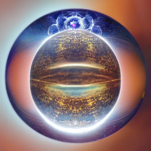 Image similar to The multiverse being contained inside of a crystal ball,