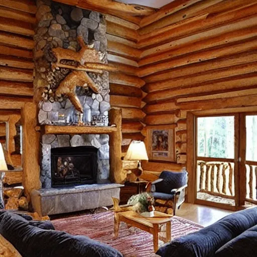 Image similar to “log cabin living room”