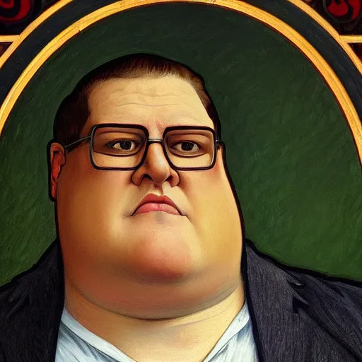 Prompt: full body portrait of Peter Griffin , very detailed eyes, hyperrealistic, beautiful and symmetrical face, very detailed painting by Claude Monet and Alphonse Mucha, ornate, trending on artstation, extremely high detail, incredibly intricate