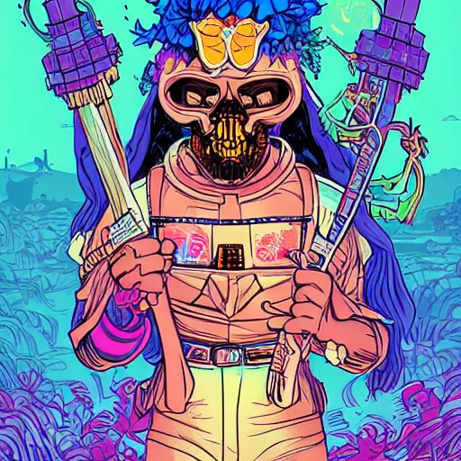 Prompt: Jibaro from Love Death + Robots, by josan gonzales and Dan Mumford and
