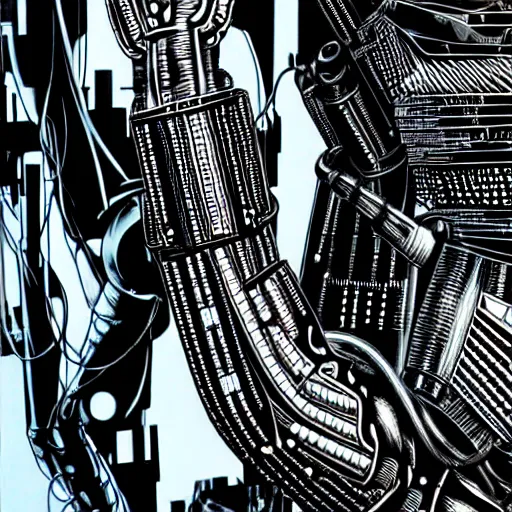 Image similar to close up cyberborg arm, intricate, veins, by Hugo pratt, ultradetailed