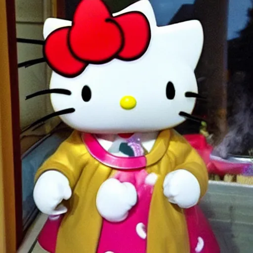 Image similar to hello kitty smoking a cigarette