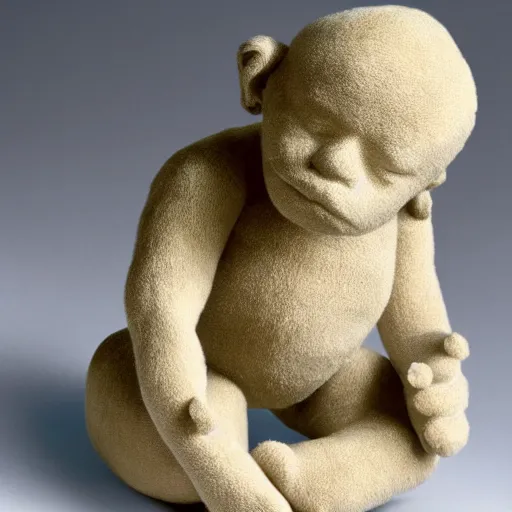 Prompt: plush toy of the thinker by rodin