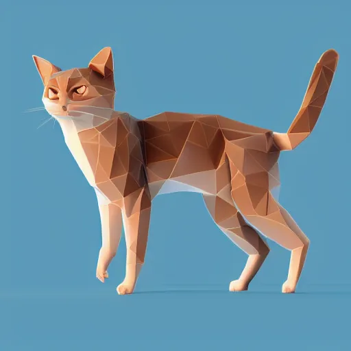 Prompt: A tiny siamese cat low poly, isometric, white background, 3d render rtx, very zoomed out