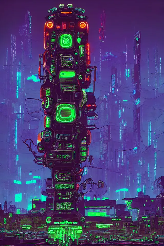 Prompt: cyberpunk mechatower made out of billions of stacked avocados by simon stalenhag and dan mumford, omnipresent ai god, mass effect fantasy, cinematic lighting