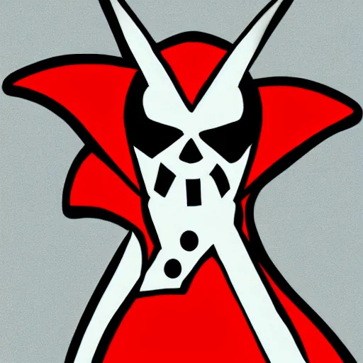 Image similar to Spawn by Todd-MacFarlene, SVG, Vector sticker, flat colors, full-body, uncropped, white-space-surrounding-subject