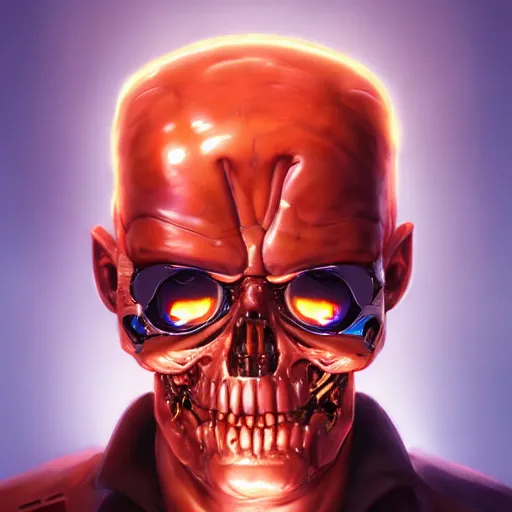 Image similar to Terminator with an Onion head 4k video game icon design, 2d game fanart behance hd by Jesper Ejsing, by RHADS, Makoto Shinkai and Lois van baarle, ilya kuvshinov, rossdraws global illumination