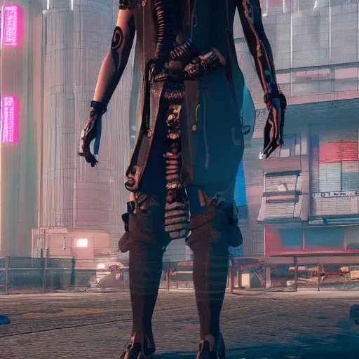 Image similar to cyberpunk shaman unreal engine character