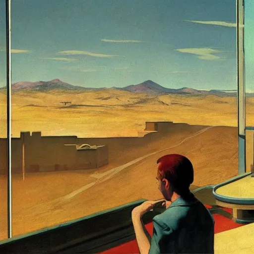 Image similar to fallout new vegas by edward hopper