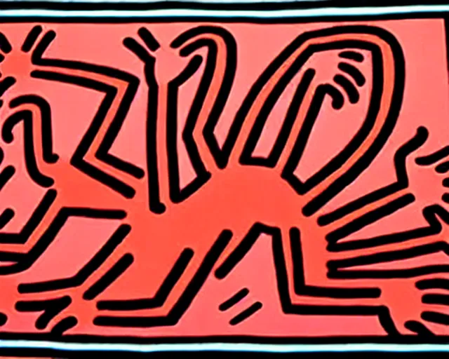 Image similar to artwork by keith haring