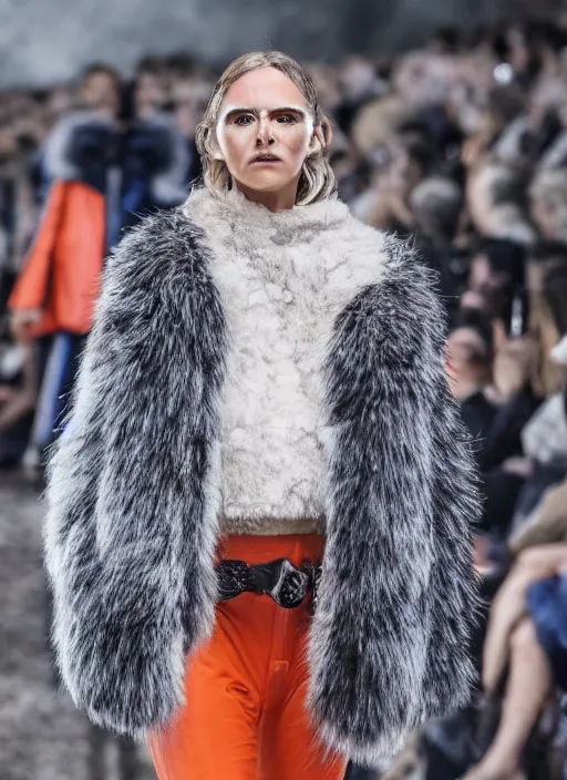 Image similar to hyperrealistic and heavy detailed moncler runway show of x - men, leica sl 2 5 0 mm, vivid color, high quality, high textured, real life