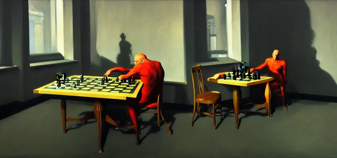 Prompt: time will tell on their power minds, making war just for fun, treating people just like pawns in chess, wait till their judgement day comes highly detailed oil painting, by francis bacon, edward hopper, adrian ghenie, glenn brown, soft light 4 k, cinematic composition, cinematic lighting, masterpiece