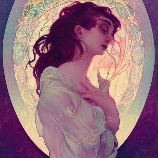 Image similar to a portrait in the style of anna dittmann and loish and alphonse mucha.