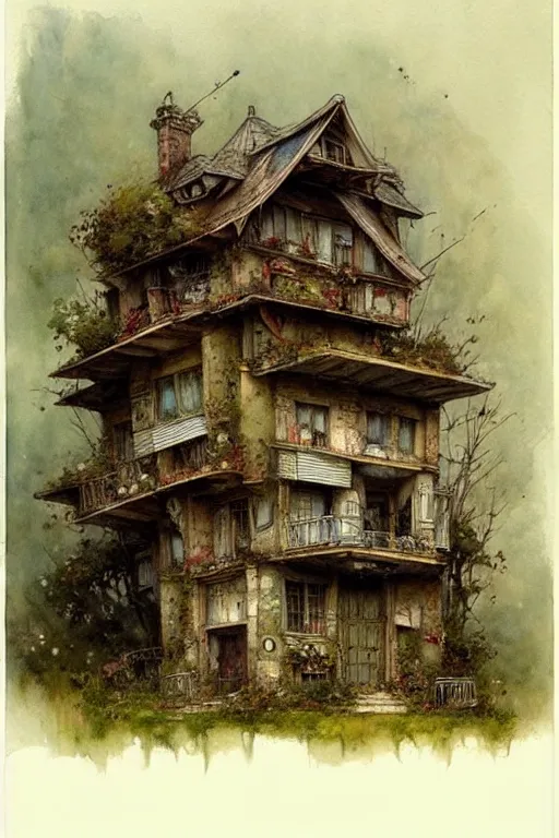 Image similar to (((((a multistory ramshackle fairytale house))))) by Jean-Baptiste Monge!!!!!!!!!!!!!!!!!!!!!!!!!!!