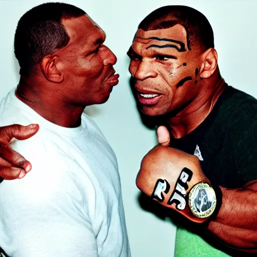 Image similar to watch out!! mike tyson will bite your ear off!!