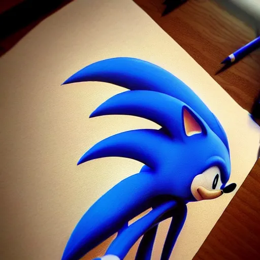 Image similar to sonic art piece from best tattoo artist, realistic color by, on mat paper, winning, alltime favorite, instagram