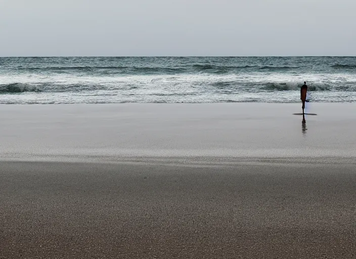 Image similar to alone at the beach, photography by wolfgang tillmans, photoreal, 4 k