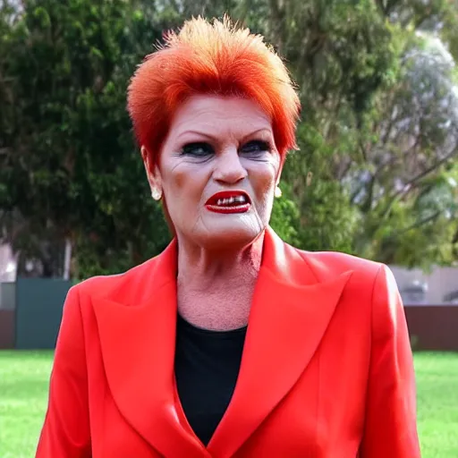 Image similar to Pauline Hanson is secretly a lizard people