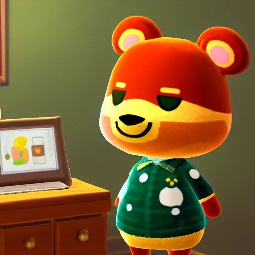 Image similar to animal crossing digital art trending on art station high quality