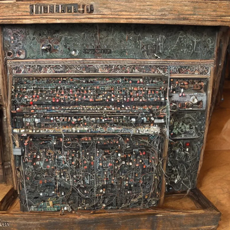 Prompt: ancient slavic computer machine