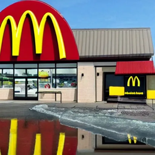 Prompt: mcdonalds made of water