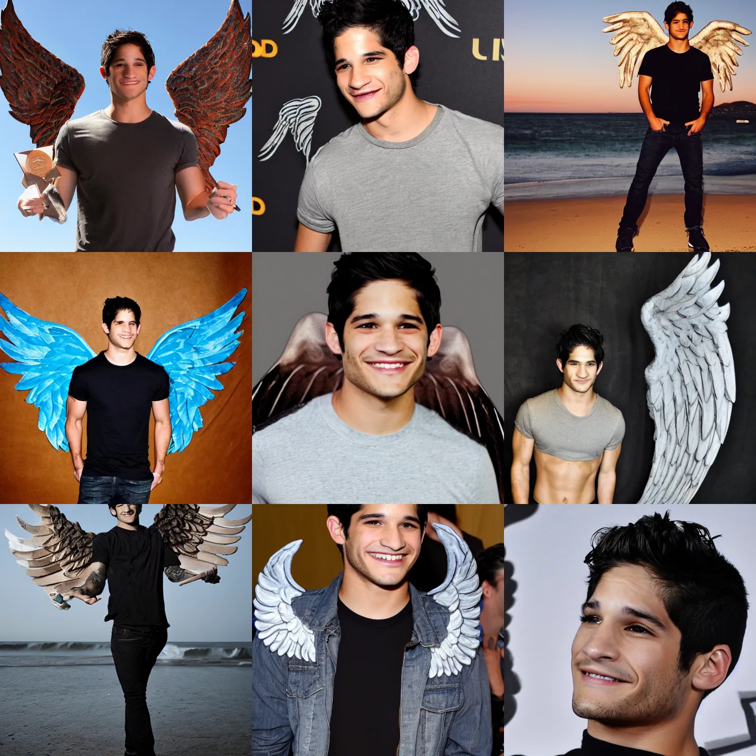 Prompt: tyler posey with angel wings, detailed, award winning photography