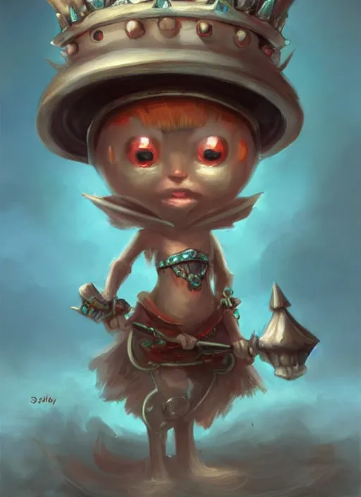 Prompt: cute anthropomorphic sentient mushroom elemental wearing a crown and holding a bow, tiny, short, pale blue armor, cute and adorable, pretty, beautiful, DnD character art portrait, matte fantasy painting, DeviantArt Artstation, by Jason Felix by Steve Argyle by Tyler Jacobson by Peter Mohrbacher, cinematic lighting