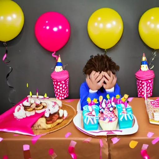 Image similar to the absolute despair of a birthday party