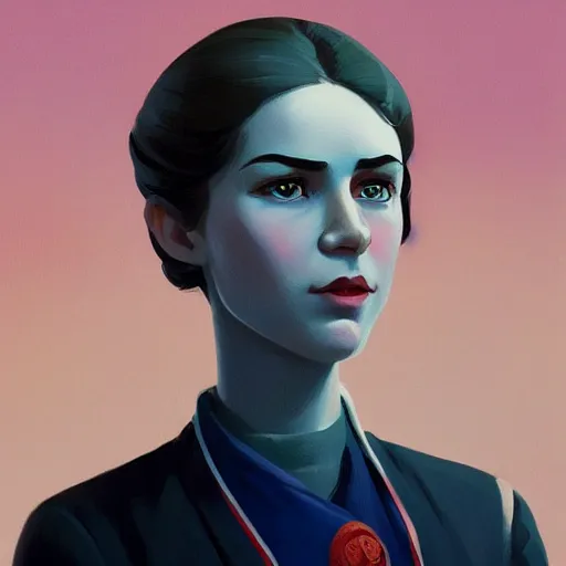 Prompt: face icon stylized minimalist young soviet russian bolshevik leader nadezhda konstantinovna krupskaya, loftis, cory behance hd by jesper ejsing, by rhads, makoto shinkai and lois van baarle, ilya kuvshinov, rossdraws global illumination