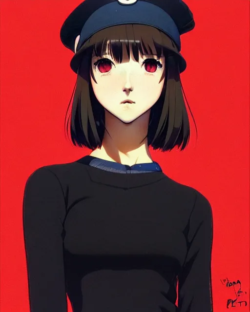 Image similar to girl with a beret | | very very anime!!!, fine - face, audrey plaza, realistic shaded perfect face, fine details. anime. realistic shaded lighting poster by ilya kuvshinov katsuhiro otomo ghost - in - the - shell, magali villeneuve, artgerm, jeremy lipkin and michael garmash and rob rey