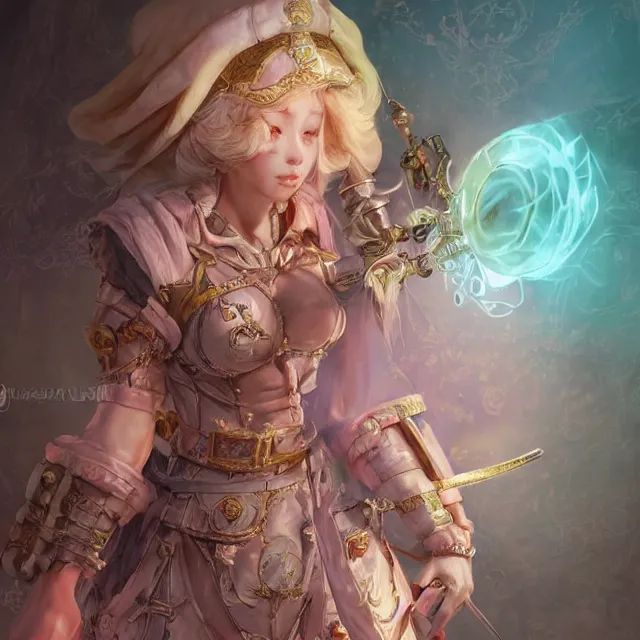 Image similar to studio portrait of neutral good colorful female cleric bard healer as absurdly beautiful, elegant, young skinny gravure idol, ultrafine hyperrealistic face illustration by kim jung gi, irakli nadar, intricate linework, sharp focus, bright colors, matte, octopath traveler, final fantasy, unreal engine highly rendered, global illumination, radiant light, intricate environment