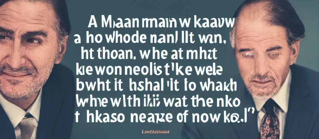 Image similar to a man does not know what he is saying until he knows what he is not saying.