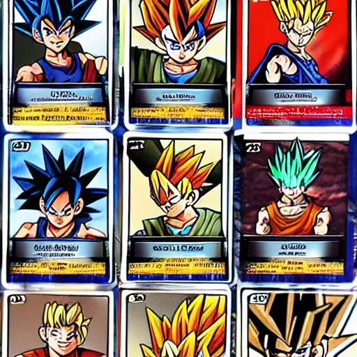 Image similar to yu-gi-oh trading cards with dragonball z characters