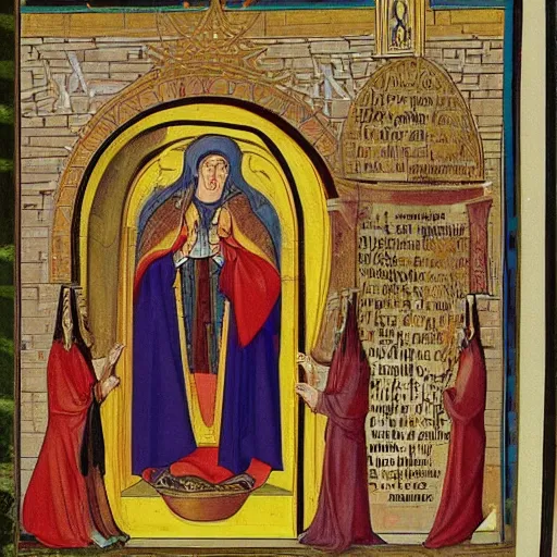 Image similar to Hildegard of Bingen punches Donald Trump