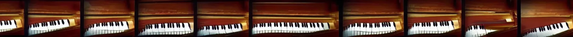 Image similar to 8 progressing frames from a video of a piano falling from a window